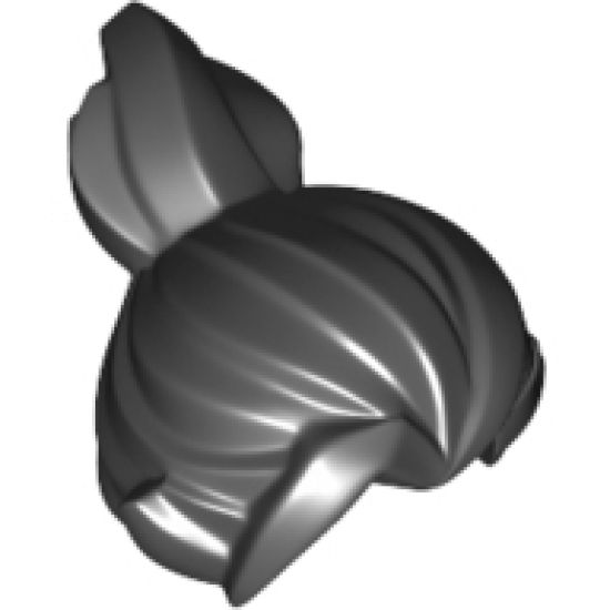 Minifigure, Hair Pulled Back in Top Knot with Hole on Left Side for Attachment