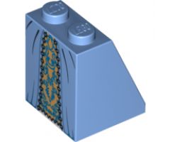 Slope 65 2 x 2 x 2 with Bottom Tube with Minifigure Dress/Skirt/Robe, Gold Panel Pattern