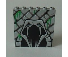 Brick 1 x 6 x 5 with Stone and Open Mouth Snake Pattern (4730)