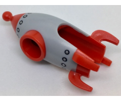 Minifigure, Headgear Head Cover, Costume Rocket with Gray Plating and Silver Rivets Pattern