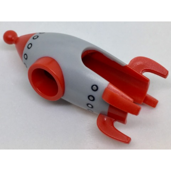 Minifigure, Headgear Head Cover, Costume Rocket with Gray Plating and Silver Rivets Pattern