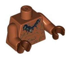 Torso Tattoos with Animal Tooth Necklace Pattern / Dark Orange Arms / Reddish Brown Hands