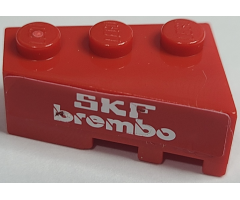 Wedge 3 x 2 Left with White 'SKF BREMBO' on Red Background Pattern (Sticker) - Set 8157