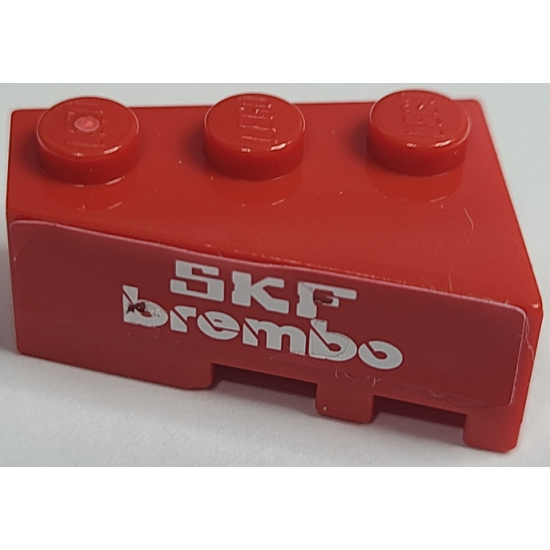 Wedge 3 x 2 Left with White 'SKF BREMBO' on Red Background Pattern (Sticker) - Set 8157