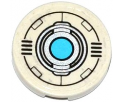 Tile, Round 2 x 2 with Bottom Stud Holder with Grilles, Black and Silver Circles and Medium Azure Light Pattern (Sticker) - Set 70173