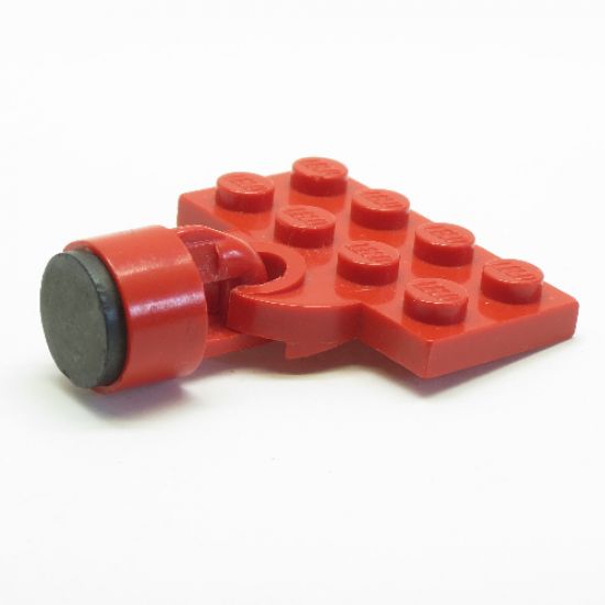 Plate, Modified 2 x 4 with Train Coupler Open for Magnet with Same Color Magnet Coupling, Train - 7mm Cylinder (737a / x547b)