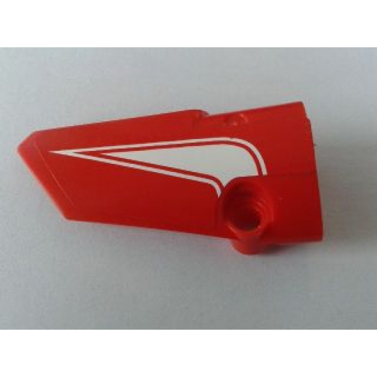 Technic, Panel Fairing # 3 Small Smooth Long, Side A with White Curved Arrow Pattern (Sticker) - Set 8258
