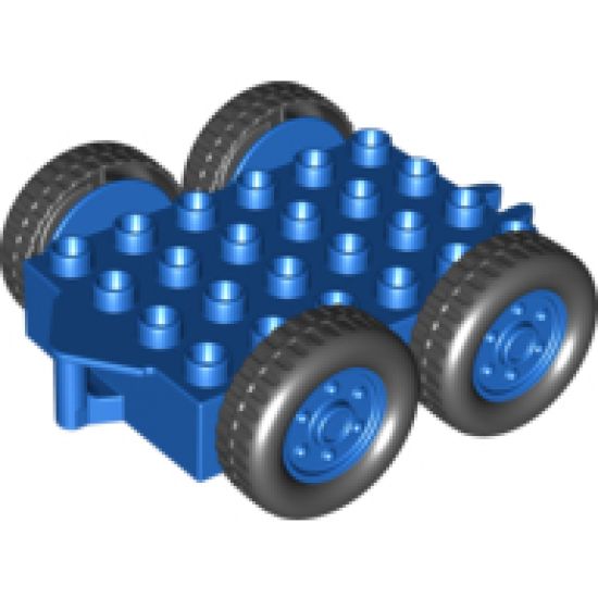 Duplo, Vehicle Trailer Flatbed 4 x 6 with Hitch Ends and 4 Wheels