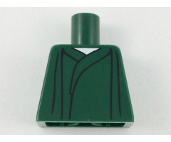 Torso Robe with Gathers, White Neck Pattern