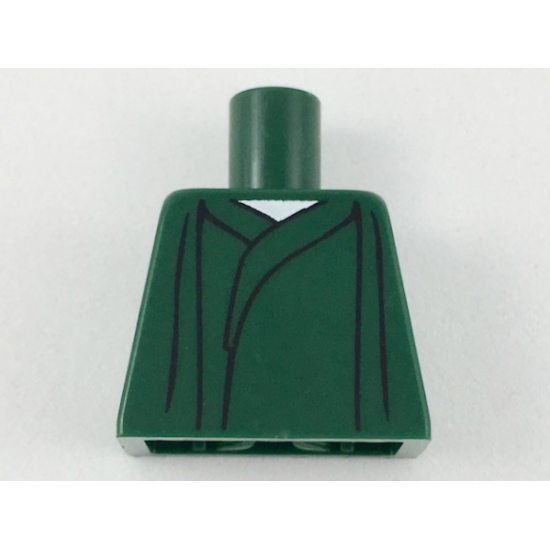Torso Robe with Gathers, White Neck Pattern