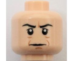 Minifigure, Head Male HP Snape with Brown Lines and Crease Between Eyebrows Pattern - Hollow Stud