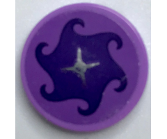 Tile, Round 2 x 2 with Bottom Stud Holder with Swirl Seat Cushion Pattern (Sticker) - Set 40307