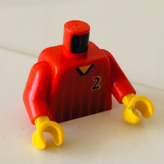 Torso Soccer Black Fading Stripes and No. 7 Front and Back Pattern / Red Arms / Yellow Hands