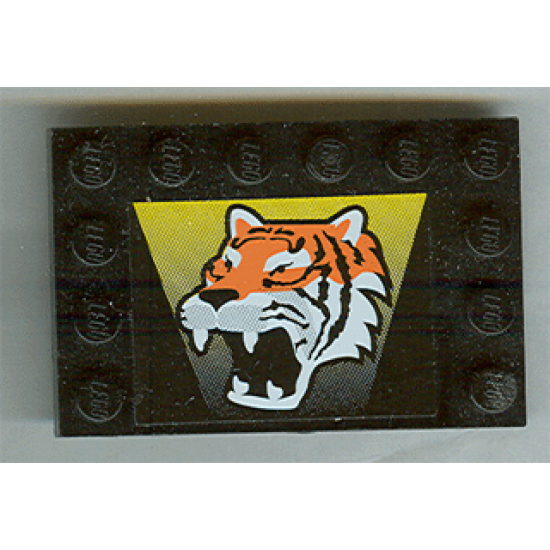 Tile, Modified 4 x 6 with Studs on Edges with Tiger Pattern (Sticker) - Set 6616