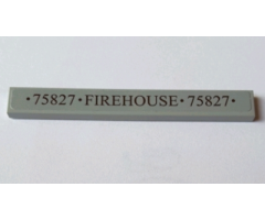 Tile 1 x 8 with '75827 FIREHOUSE 75827' Pattern (Sticker) - Set 75827
