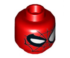 Minifigure, Head Alien with Spider-Man Black Web and Right Eye Wink Pattern - Hollow Stud