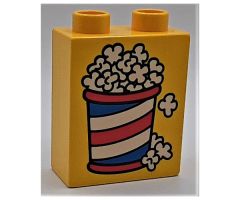 Duplo, Brick 1 x 2 x 2 with Popcorn Pattern