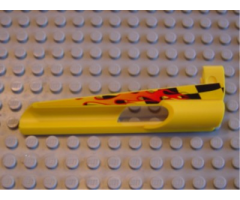 Technic, Panel Fairing # 7 Small Long, Large Hole, Side A with Flame Pattern (Sticker) - Set 8376