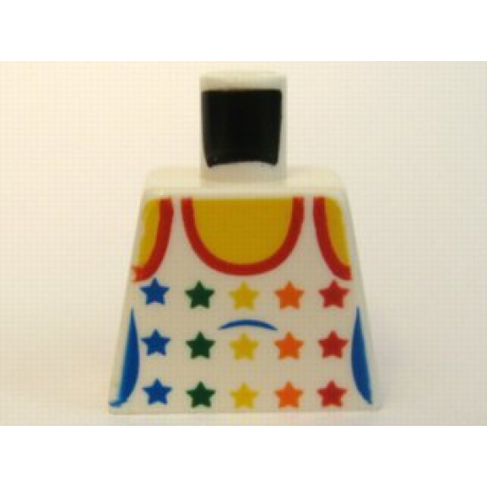 Torso City Female White Top with Rainbow Stars Pattern