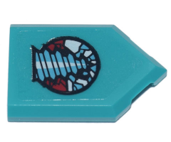Tile, Modified 2 x 3 Pentagonal with Rock Raiders Drill Logo Pattern (Sticker) - Set 71741