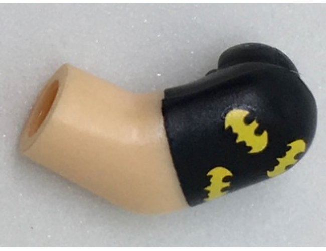 Arm, Left with Black Short Sleeve and 3 Yellow Bats Pattern