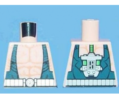 Torso Batman Muscles Outline with Dark Blue Suspenders and Silver Belt Pattern