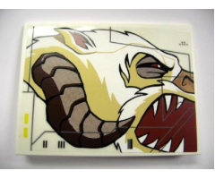 Slope 10 6 x 8 with Wampa Face Profile Pattern Model Right Side (Sticker) - Set 10195