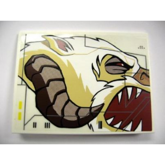 Slope 10 6 x 8 with Wampa Face Profile Pattern Model Right Side (Sticker) - Set 10195