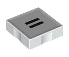 Duplo, Tile 2 x 2 with Black Equals Sign (=) Pattern