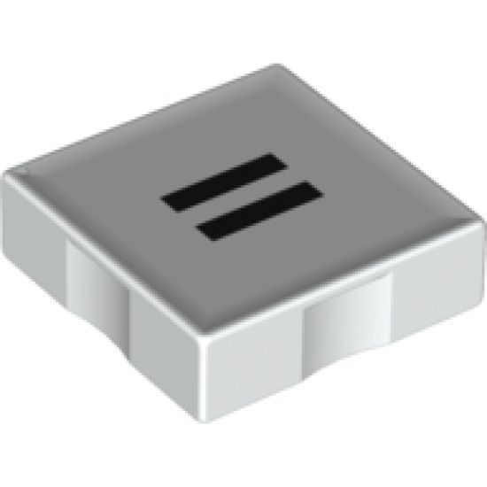 Duplo, Tile 2 x 2 with Black Equals Sign (=) Pattern