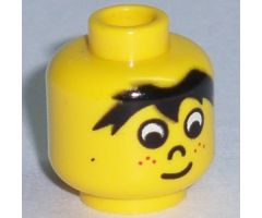 Minifigure, Head Male Bangs and Freckles Pattern - Blocked Open Stud