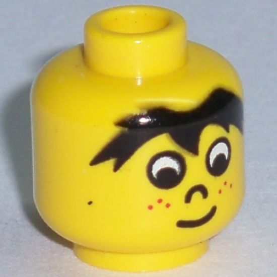 Minifigure, Head Male Bangs and Freckles Pattern - Blocked Open Stud