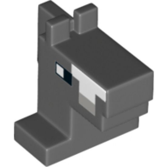 Animal, Body Part Creature Head Pixelated Horse with Eyes and Side of Neck (Left) and Side of Face (Right) Pattern (Minecraft Horse)