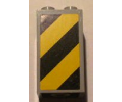 Brick 2 x 2 x 3 with Black and Yellow Danger Stripes Pattern Left (Sticker) - Set 4514