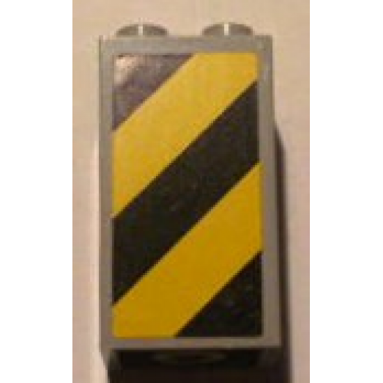 Brick 2 x 2 x 3 with Black and Yellow Danger Stripes Pattern Left (Sticker) - Set 4514