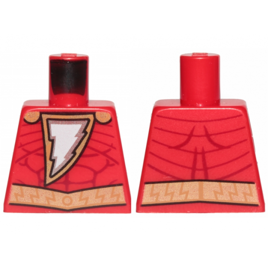 Torso Muscles Outline with Pearl Gold Cape Clasps, Lightning Bolt and Belt Pattern