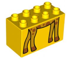 Duplo, Brick 2 x 4 x 2 with Giraffe Feet Pattern
