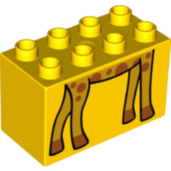 Duplo, Brick 2 x 4 x 2 with Giraffe Feet Pattern