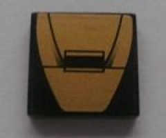 Tile 2 x 2 with Gold Panel Pattern (Sticker) - Set 8007