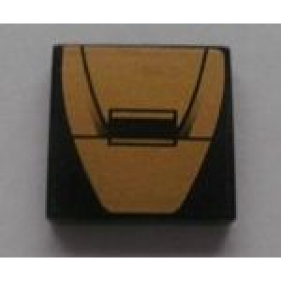 Tile 2 x 2 with Gold Panel Pattern (Sticker) - Set 8007