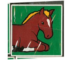Duplo, Tile 2 x 2 x 1 with Horse Mosaic Picture 09 Pattern (Set 1078)
