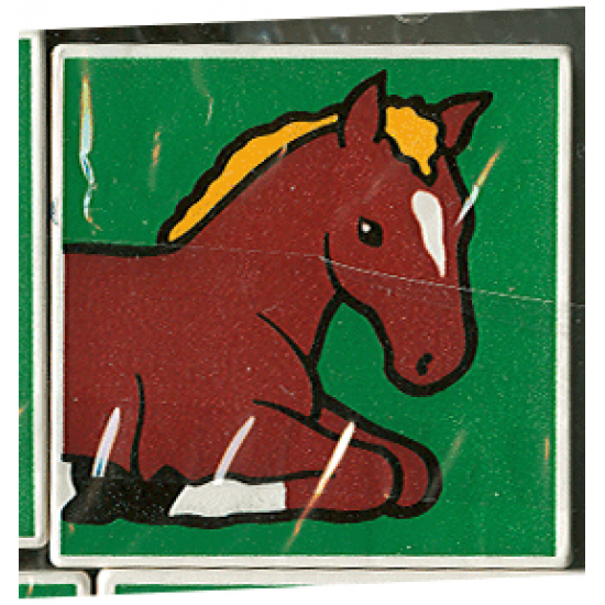 Duplo, Tile 2 x 2 x 1 with Horse Mosaic Picture 09 Pattern (Set 1078)