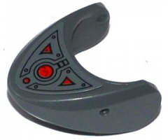 Animal, Body Part Shark Head with Rounded Nose with Oscilloscope and Armor Plates Pattern (Sticker) - Set 76027