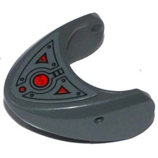 Animal, Body Part Shark Head with Rounded Nose with Oscilloscope and Armor Plates Pattern (Sticker) - Set 76027