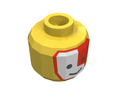 Minifigure, Head Face Paint Islander with Red and White War Paint Pattern - Blocked Open Stud