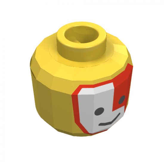 Minifigure, Head Face Paint Islander with Red and White War Paint Pattern - Blocked Open Stud