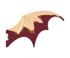 Animal, Body Part Dragon Wing 19 x 11 with Marbled Orange Trailing Edge Pattern