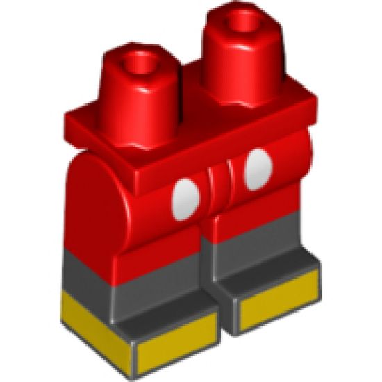 Hips and Legs with 2 White Buttons, Black Lower Legs and Yellow Feet Pattern (Mickey)