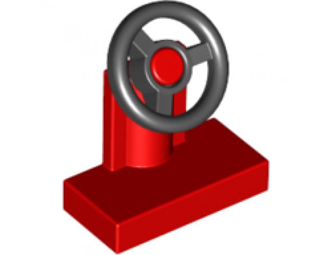Vehicle Steering Stand 1 x 2 with Black Steering Wheel