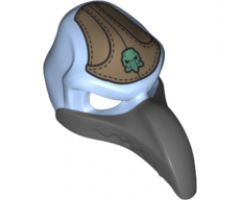 Minifigure, Headgear Mask Bird (Vulture) with Dark Bluish Gray Beak and Dark Tan Headpiece with Sand Green Vulture Symbol Pattern
